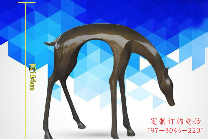 贵州铜镜面鹿雕塑,高端雕塑定制