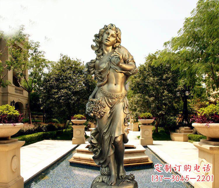 贵州华丽蓬勃的铜雕女神像