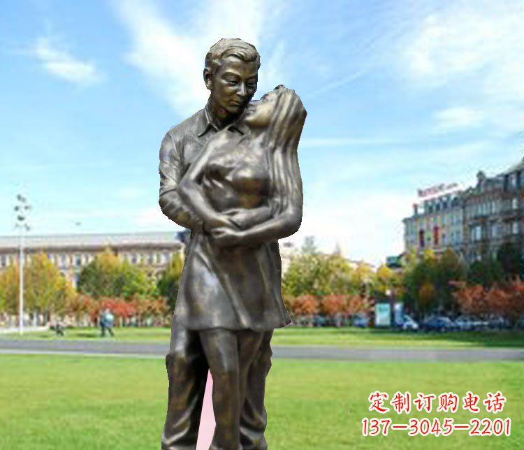 贵州一颗爱的心,用铜雕情侣人物雕塑表达