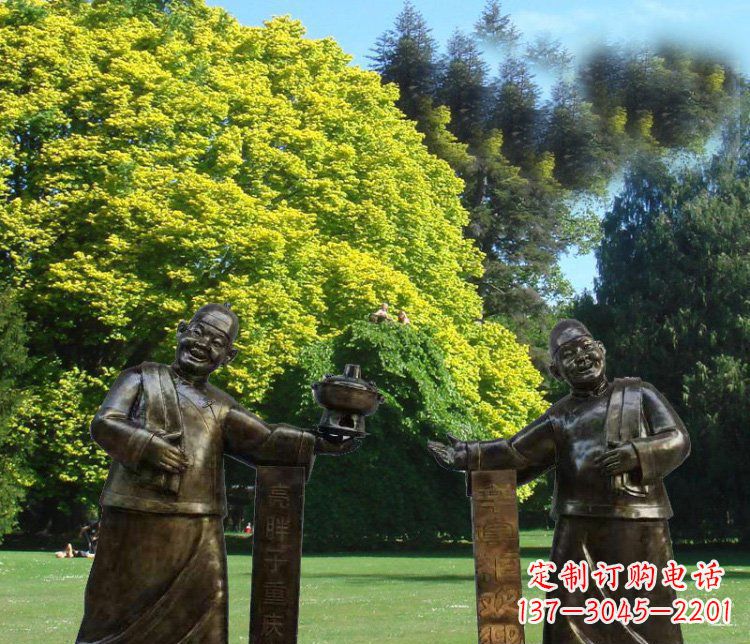 贵州重庆火锅店小二小品人物雕塑