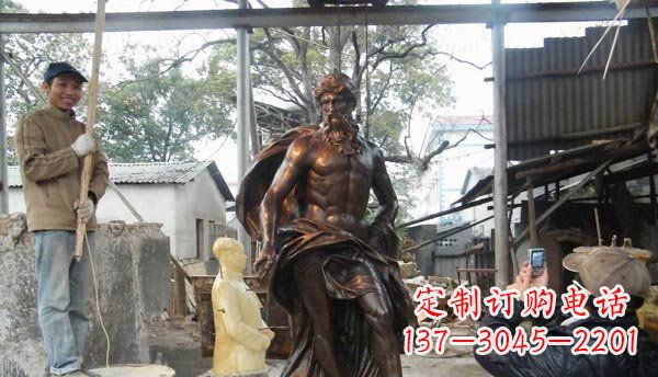 贵州广场西方男人人物铜雕