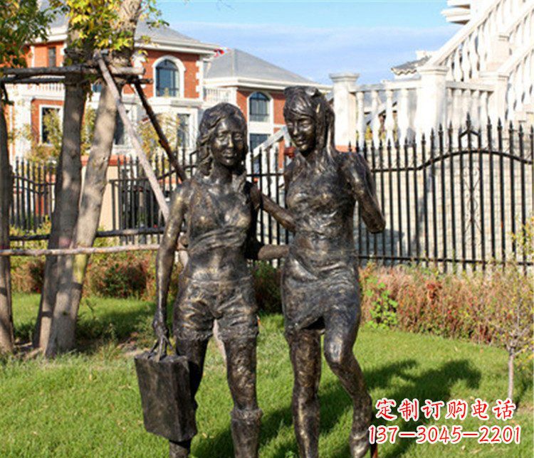 贵州精致温润的女孩铜雕