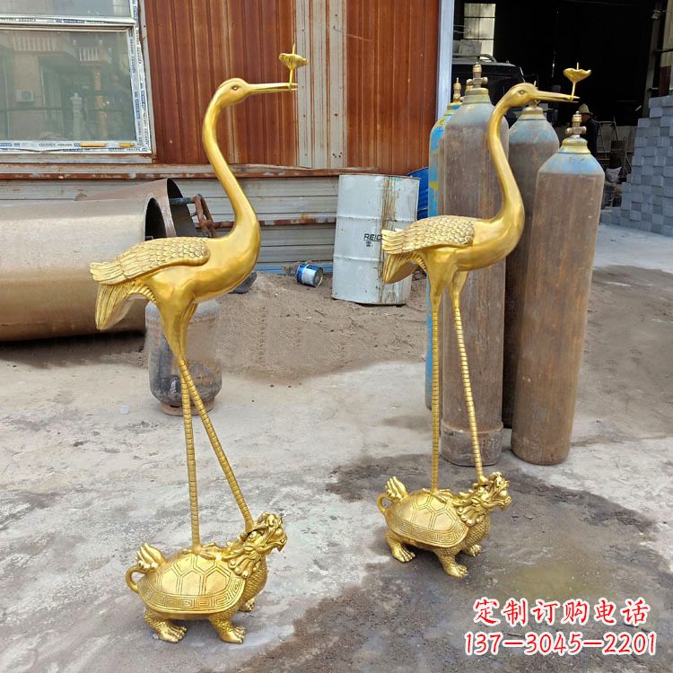 贵州龟鹤延年仙鹤铜雕