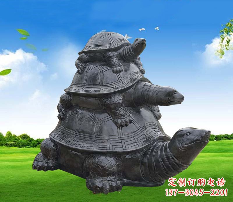 贵州重现经典,海龟母子石雕动物摆件