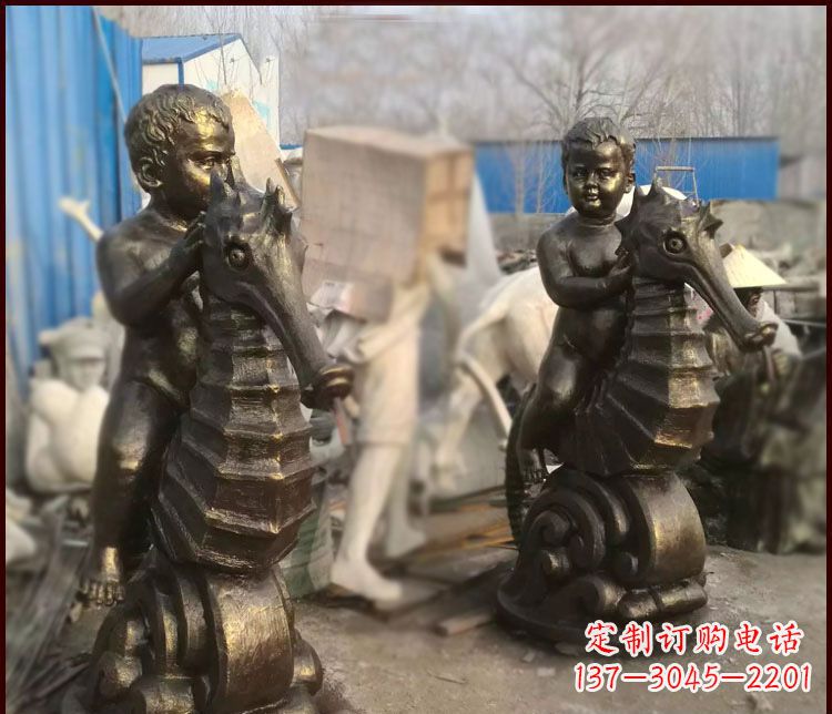 贵州海马公园景观铜雕