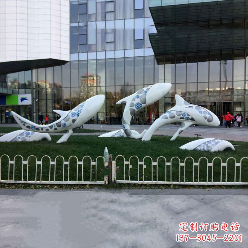 贵州城市绿地观赏海豚雕塑