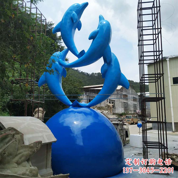 贵州海豚玻璃钢景观雕塑