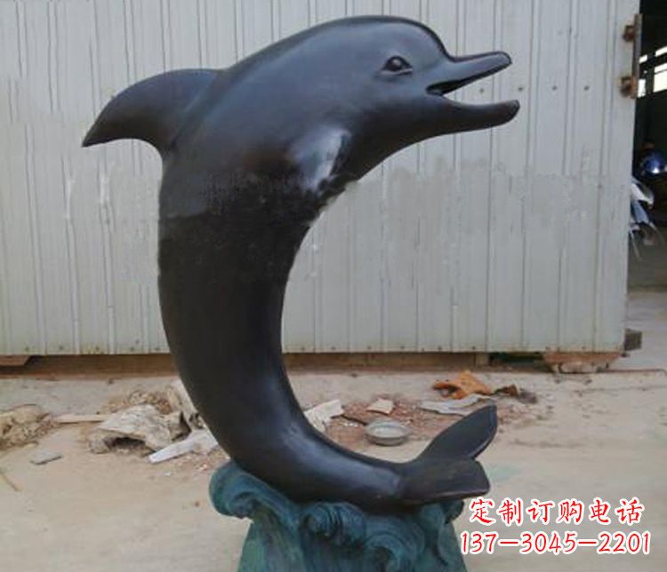贵州海豚海洋动物喷泉铜雕塑