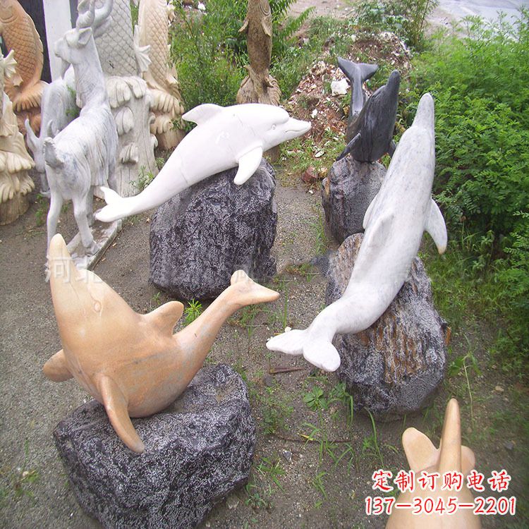 贵州海豚石雕塑,纯手工定制精美艺术品