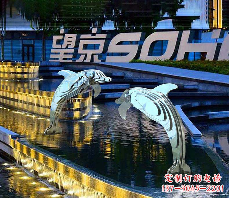 贵州可爱海豚不锈钢雕塑