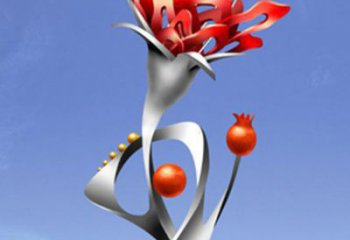 贵州精美不锈钢石榴花雕塑，震撼了审美的眼睛
