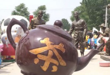 贵州高质量广场茶壶铜雕塑