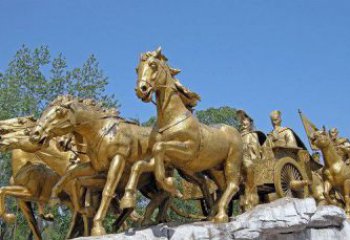 贵州中领雕塑：精美古典马车铜雕
