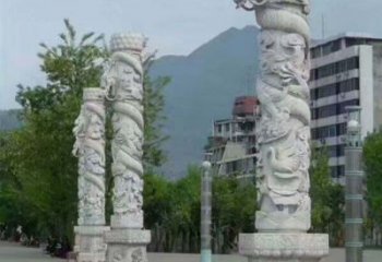 贵州定制精美的盘龙柱石雕