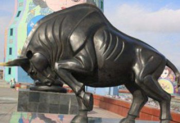 贵州广场开荒牛动物铜雕