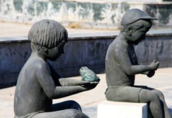 贵州儿童景观铜雕，携带童趣的青蛙