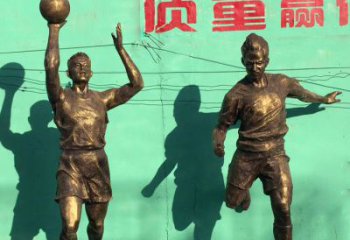 贵州广场铜雕打篮球小品人物雕塑