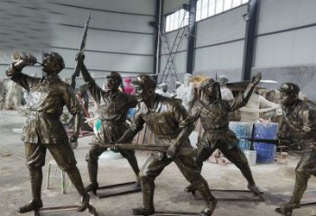 贵州广场铜雕解放军人人物雕塑