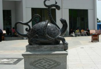 贵州龟蛇铜雕-为城市广场增添神话动物雕塑美景