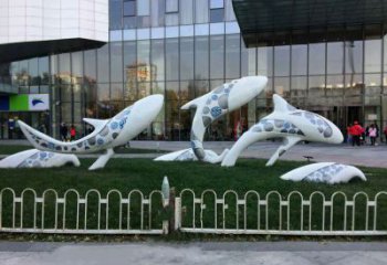 贵州城市绿地观赏海豚雕塑