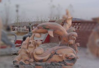 贵州海豚海浪石雕，精美艺术品