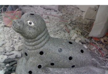 贵州华丽雕塑，海洋动物小海豹石雕