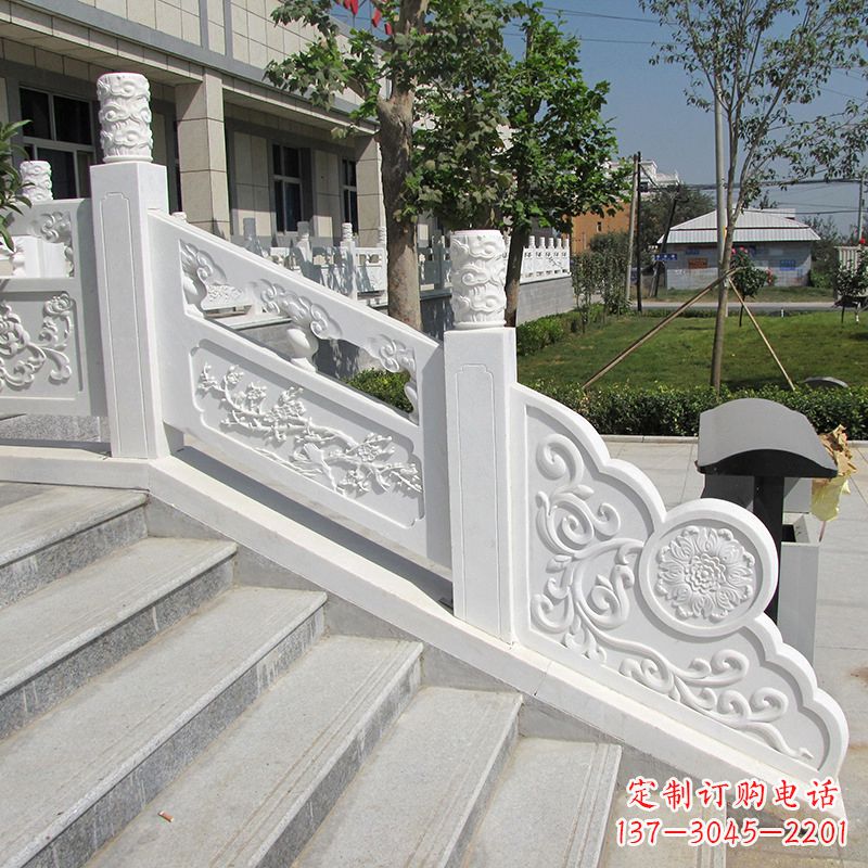 贵州精美定制,汉白玉大理石栏板雕塑