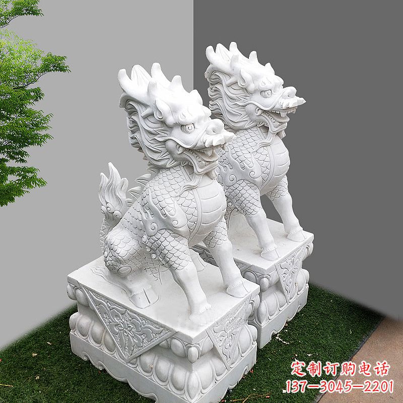 贵州汉白玉大门石麒麟