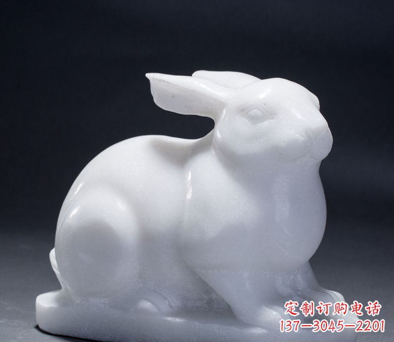 贵州精致汉白玉兔子雕塑