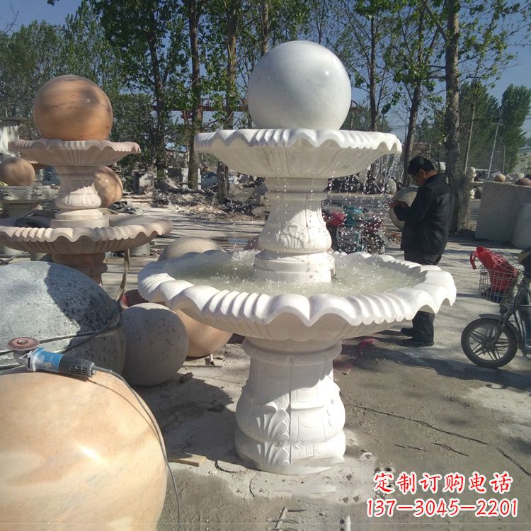 贵州汉白玉风水球,高端定制雕塑
