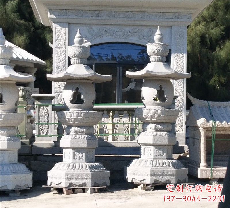 贵州汉白玉公园灯笼雕塑