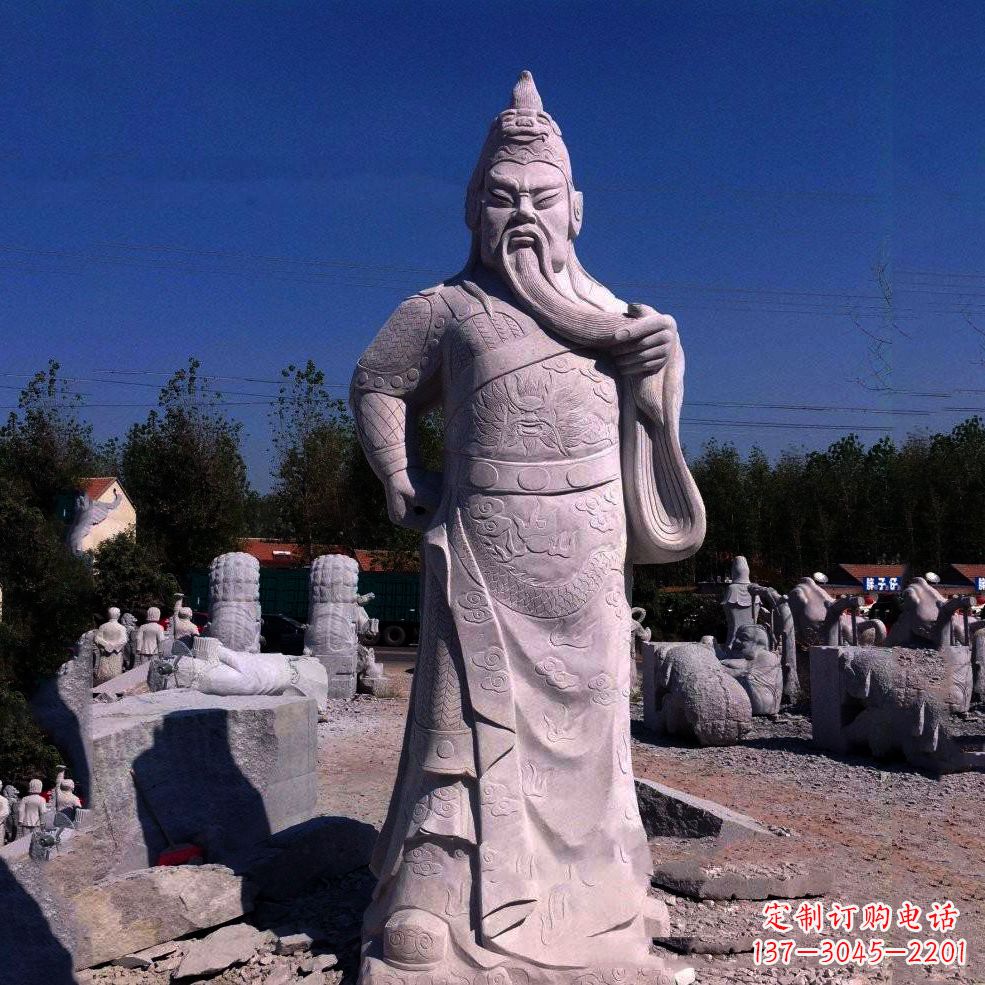 贵州中领雕塑-精致关羽石雕塑