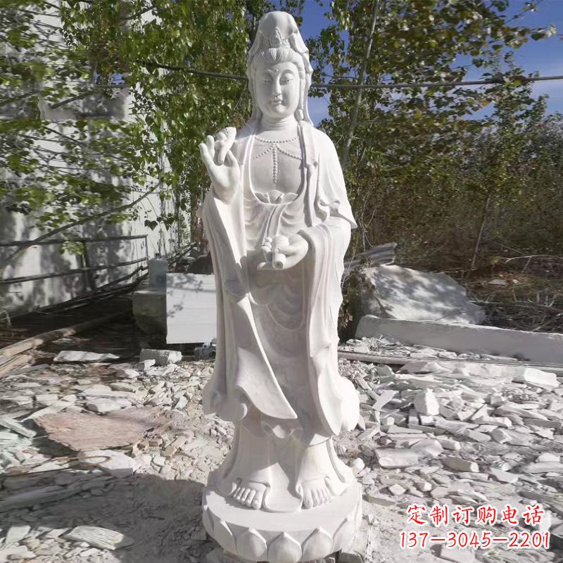 贵州象征观音的汉白玉观音菩萨石雕
