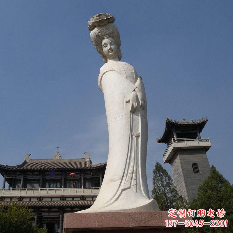贵州汉白玉贵妃石雕像-精美绝伦的杨玉环雕像