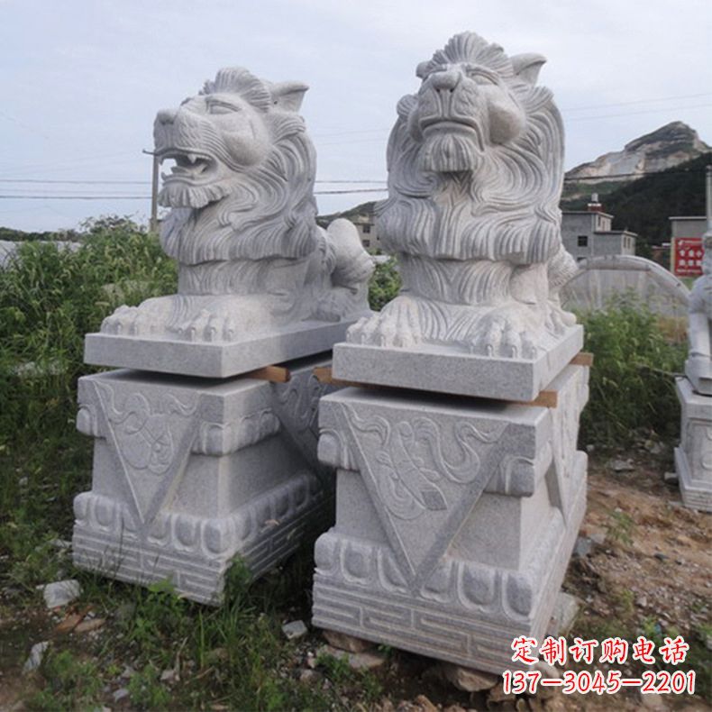 贵州汉白玉汇丰狮子石雕