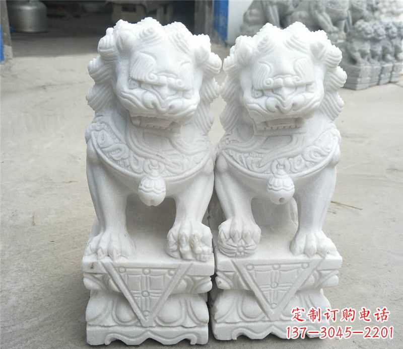 贵州汉白玉酒店吉祥狮子门墩