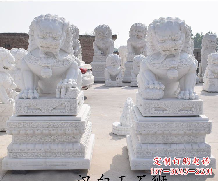 贵州汉白玉看门狮子雕塑
