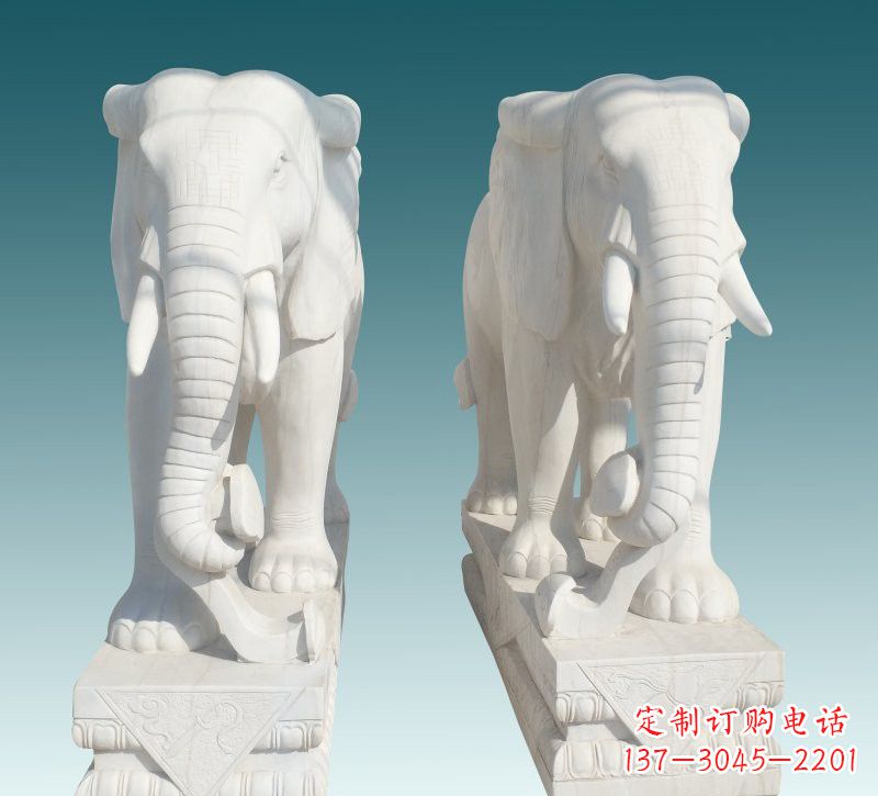 贵州昂贵的汉白玉大象雕塑,招财又招福