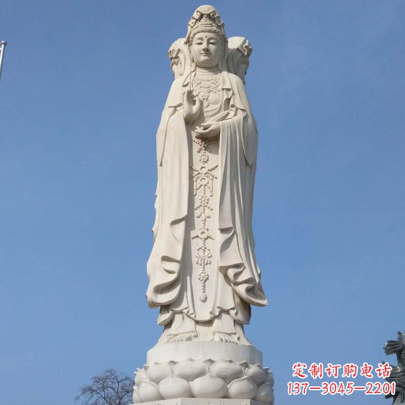 贵州中领雕塑|汉白玉观音石雕佛像