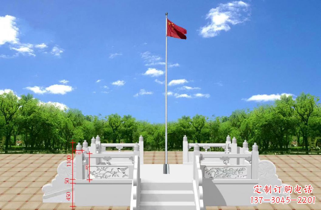 贵州汉白玉升旗台雕塑12
