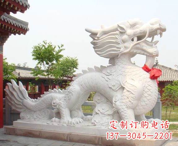 贵州汉白玉生肖龙雕,精致传承岁月之美