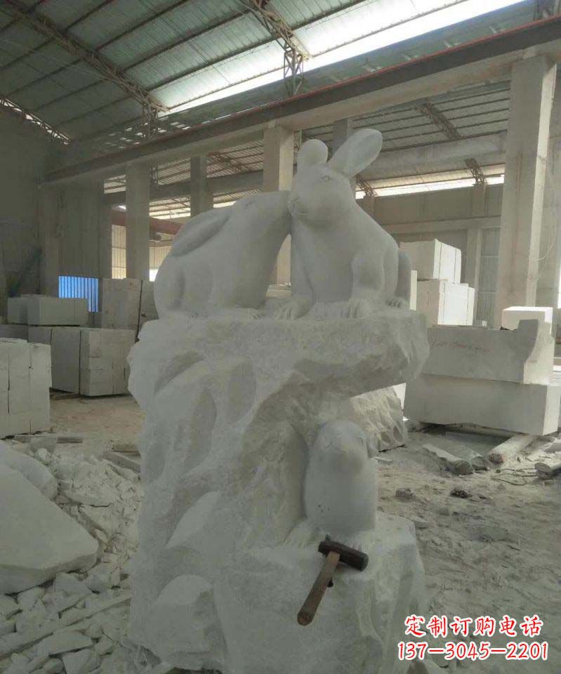 贵州精美的中国古典生肖兔雕塑