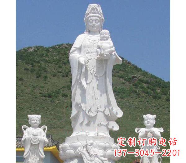 贵州汉白玉观音善财童子龙女雕塑