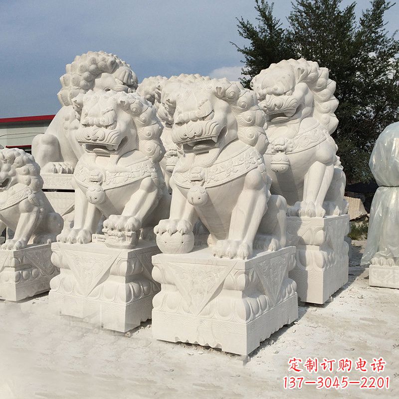 贵州历史悠久的汉白玉狮子雕塑