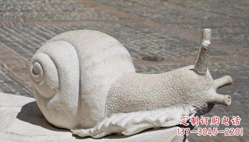贵州汉白玉蜗牛动物石雕