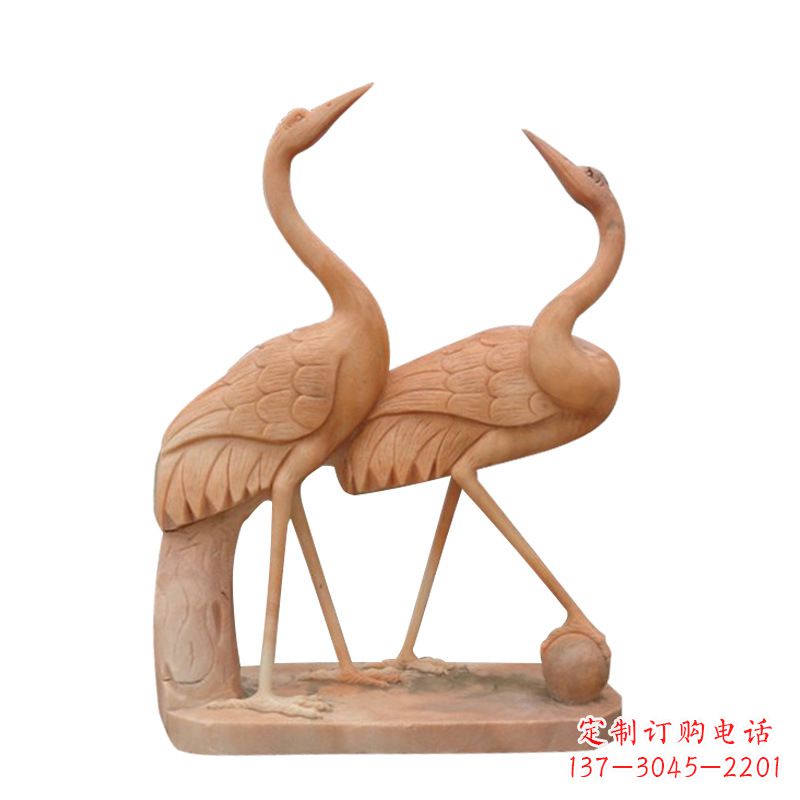 贵州汉白玉花仙鹤雕塑,是来自中领雕塑的一件精…