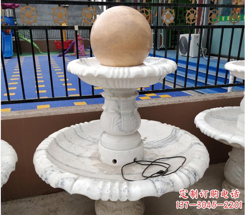 贵州汉白玉小型风水球雕塑