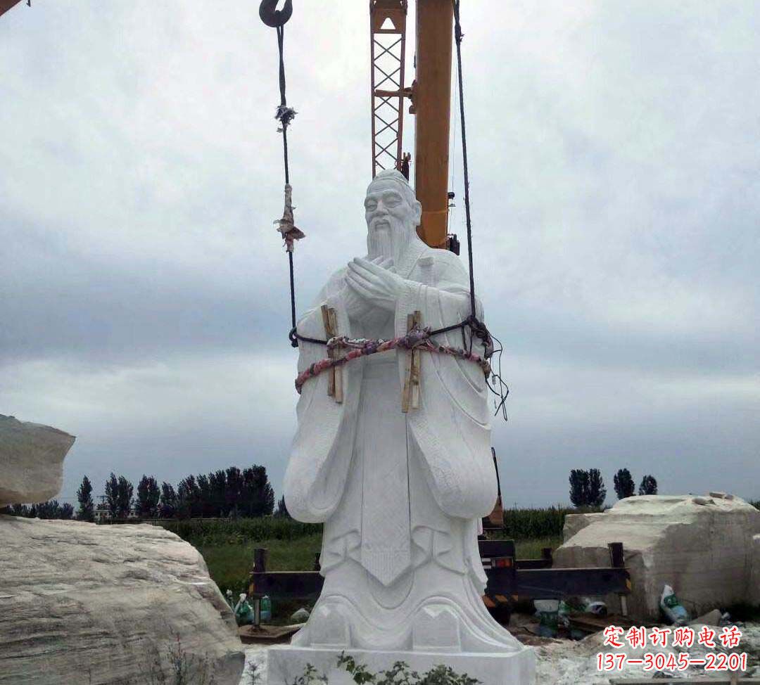 贵州超越传统汉白玉校园孔子雕塑