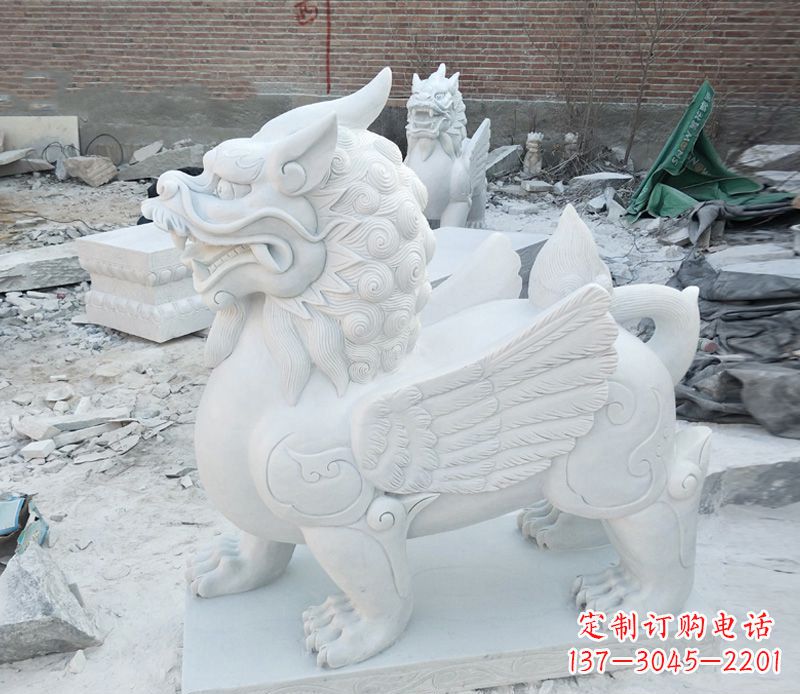 贵州品质卓越的汉白玉独角兽雕塑