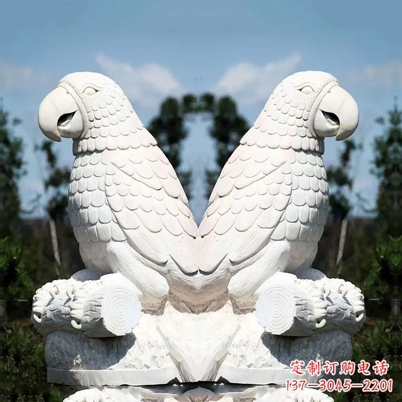 贵州汉白玉鹦鹉石雕,令你赏心悦目